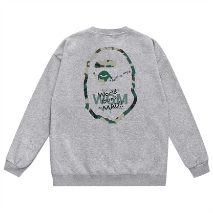 A Bathing Ape Logo Hoodie Grey