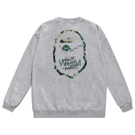 A Bathing Ape Logo Hoodie Grey