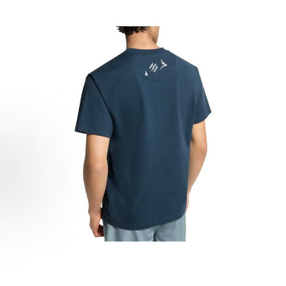 LOUIS VUITTON FW25 Autumn-Winter Men's Collection: Plaid Logo Round-neck Short-sleeved T-shirt for Men - Blue