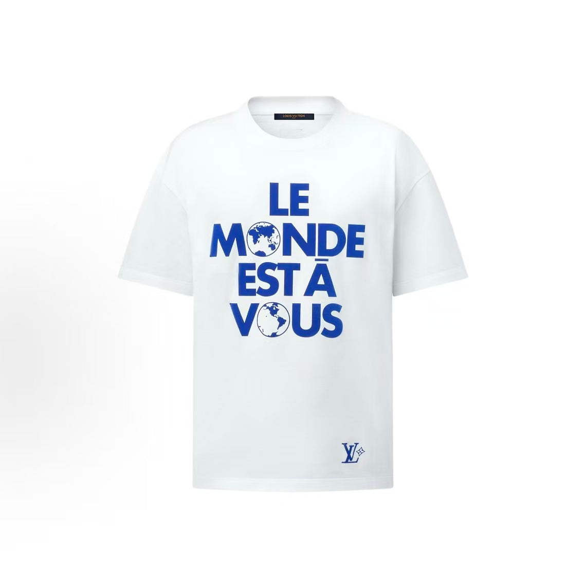 LOUIS VUITTON SS25 Men's Spring Summer Collection - Pure Cotton Letter Pattern T-Shirt - Men's Size - White