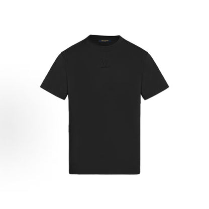 LOUIS VUITTON Logo pure-color short-sleeved T-shirt for men - black