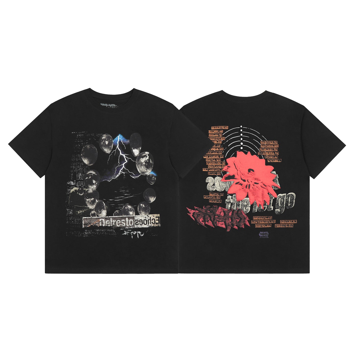 Travis Scott Flower Print Tshirt Black