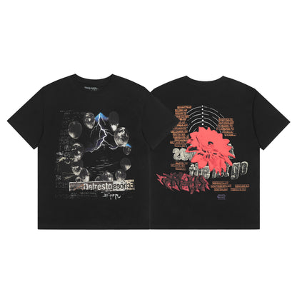 Travis Scott Flower Print Tshirt Black