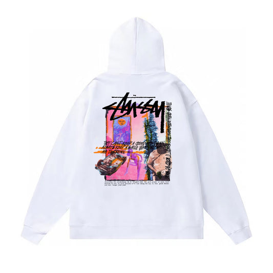 STUSSY DAYDREAM PRINT HOODIE WHITE
