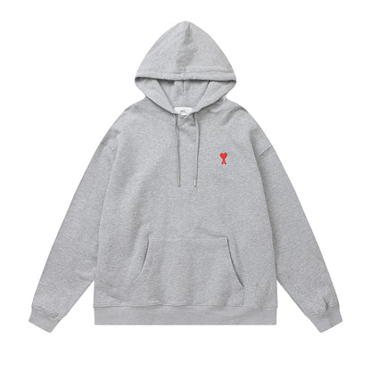 AMI  Small Logo Hoodie Grey