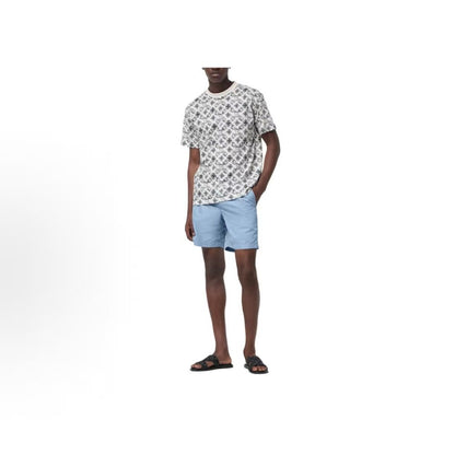 LOUIS VUITTON Logo fully printed casual crew-neck short-sleeved T-shirt for men, in black color.
