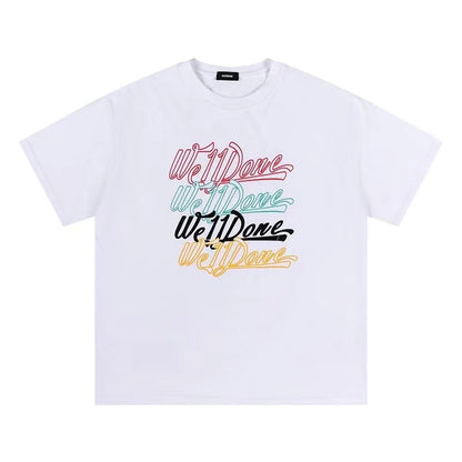 WE11DONE Multicolor Logo Tee White