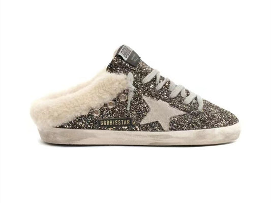 GOLDEN GOOSE Super-Star sabot أسود ذهبي