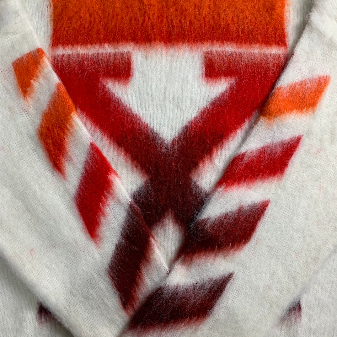 Off-White mohair hoodie beige/orange