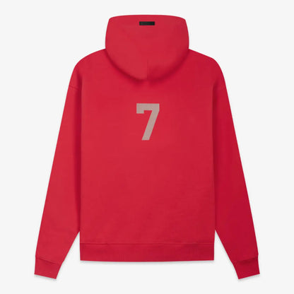FOG FEAR OF GOD Season 7 main line 7-character flocking hoodie casual loose sweatshirt red