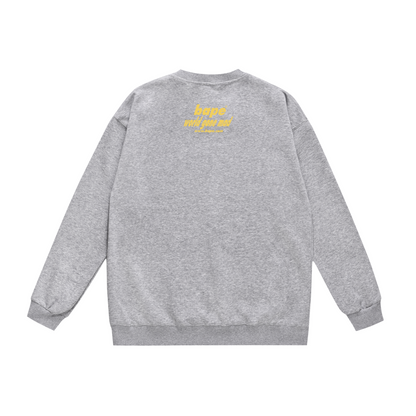 A Bathing Ape Logo Print Hoodie Grey