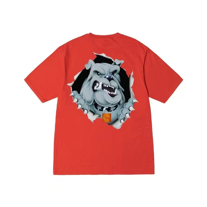 STUSSY DOG PRINT TEE RED