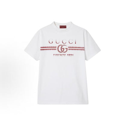 GUCCI (Gucci) 2024 Fall Collection Lido Letter Logo Printed Round-neck Short-sleeve T-shirt for Men - White