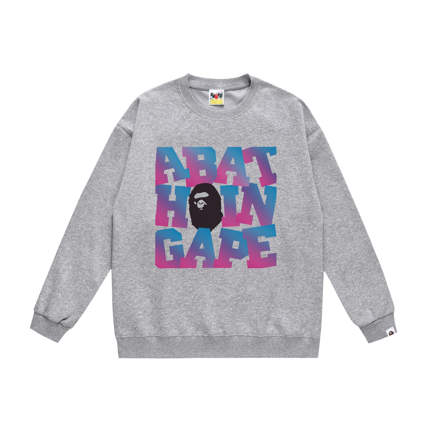A Bathing Ape 3D Letters Print Hoodie Grey