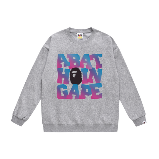 A Bathing Ape 3D Letters Print Hoodie Grey