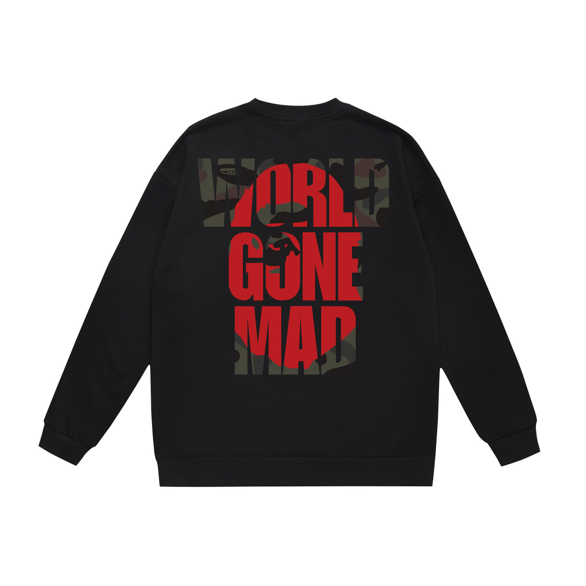 A Bathing Ape World Gone Mad Print Hoodie Black