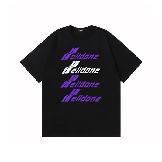 WE11DONE Contrasting Barrage Print Tee Black