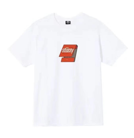 STUSSY MATCHES PRINT TEE WHITE