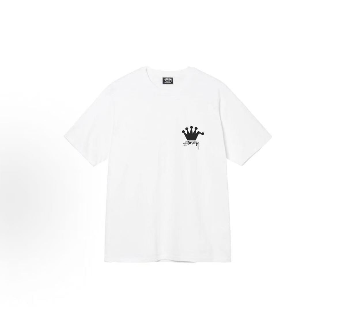 Stussy SS22 Lb Crown Tee - A classic crown logo printed round-neck pullover summer short-sleeved American retro T-shirt that is comfortable, loose-fitting and versatile, suitable for both men and women.