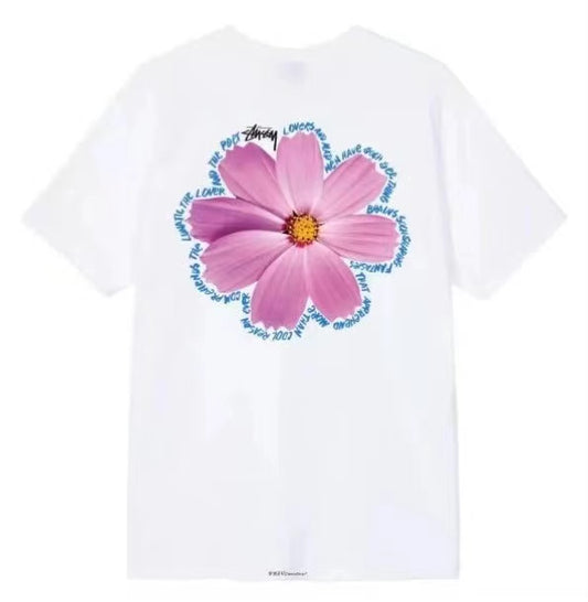 STUSSY DAISY PRINT TEE WHITE