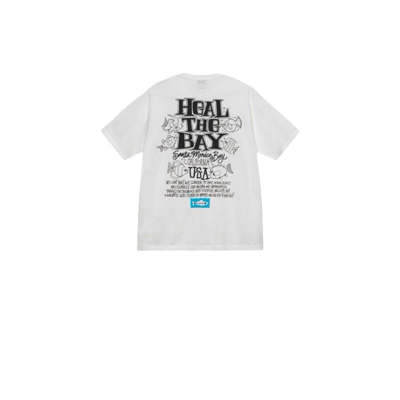 STUSSY FISH BONES PRINT TEE WHITE