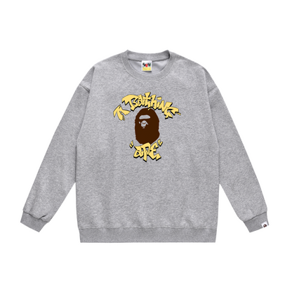A Bathing Ape College Graffiti Letters Print Hoodie Grey