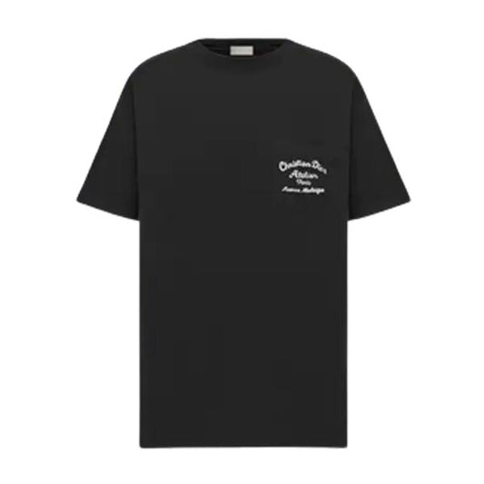 ‘CHRISTIAN DIOR ATELIER’ T-SHIRT RELAXED FIT BLACK COTTON JERSEY – DOT020