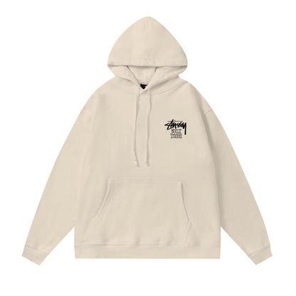 STUSSY BEAR PRINT HOODIE CREAM
