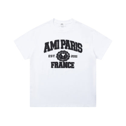 AMI Paris France Logo Tee White