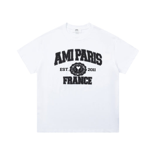 AMI Paris France Logo Tee White