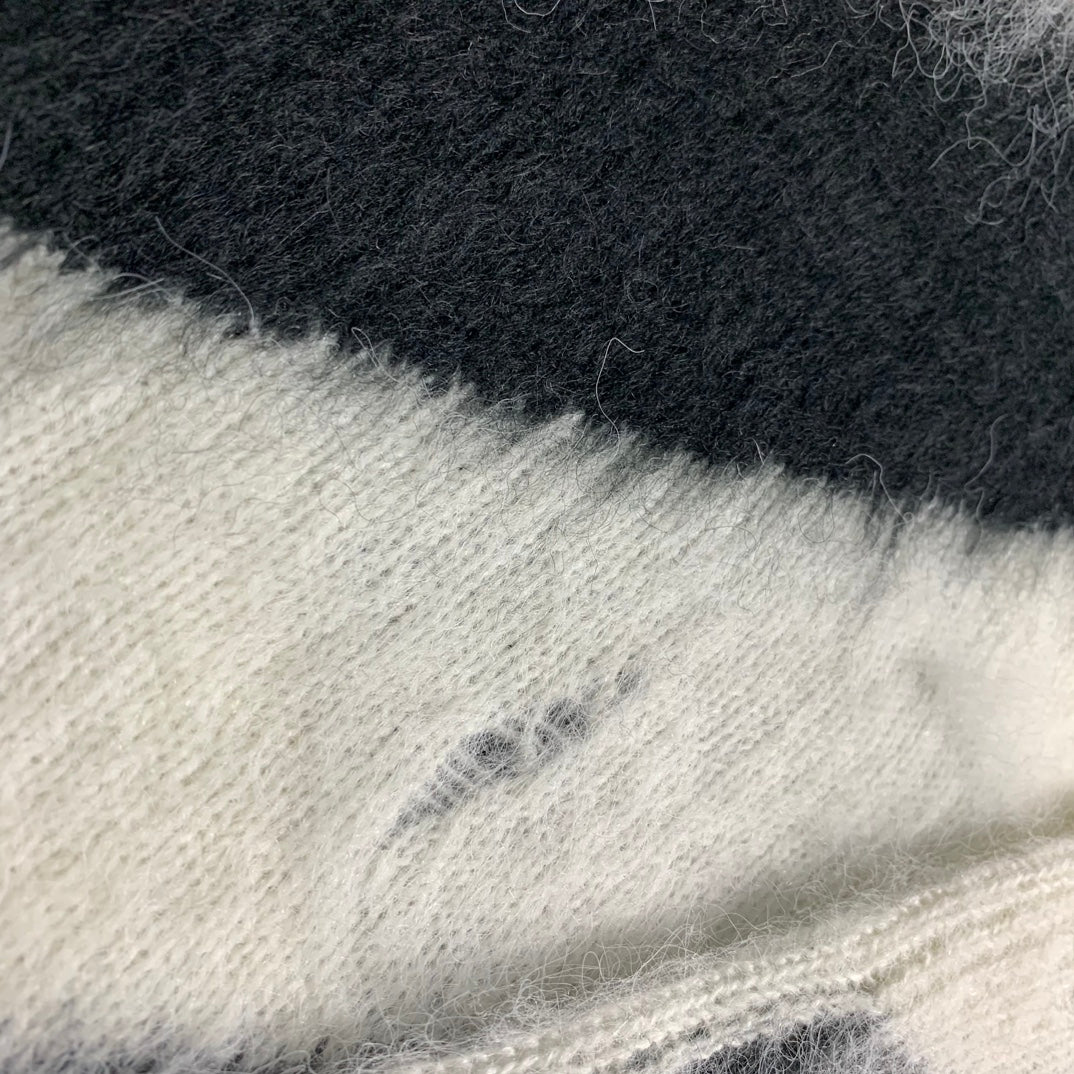 Off-White diagonal stripes mohair hoodie white/black
