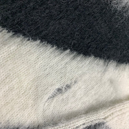Off-White diagonal stripes mohair hoodie white/black