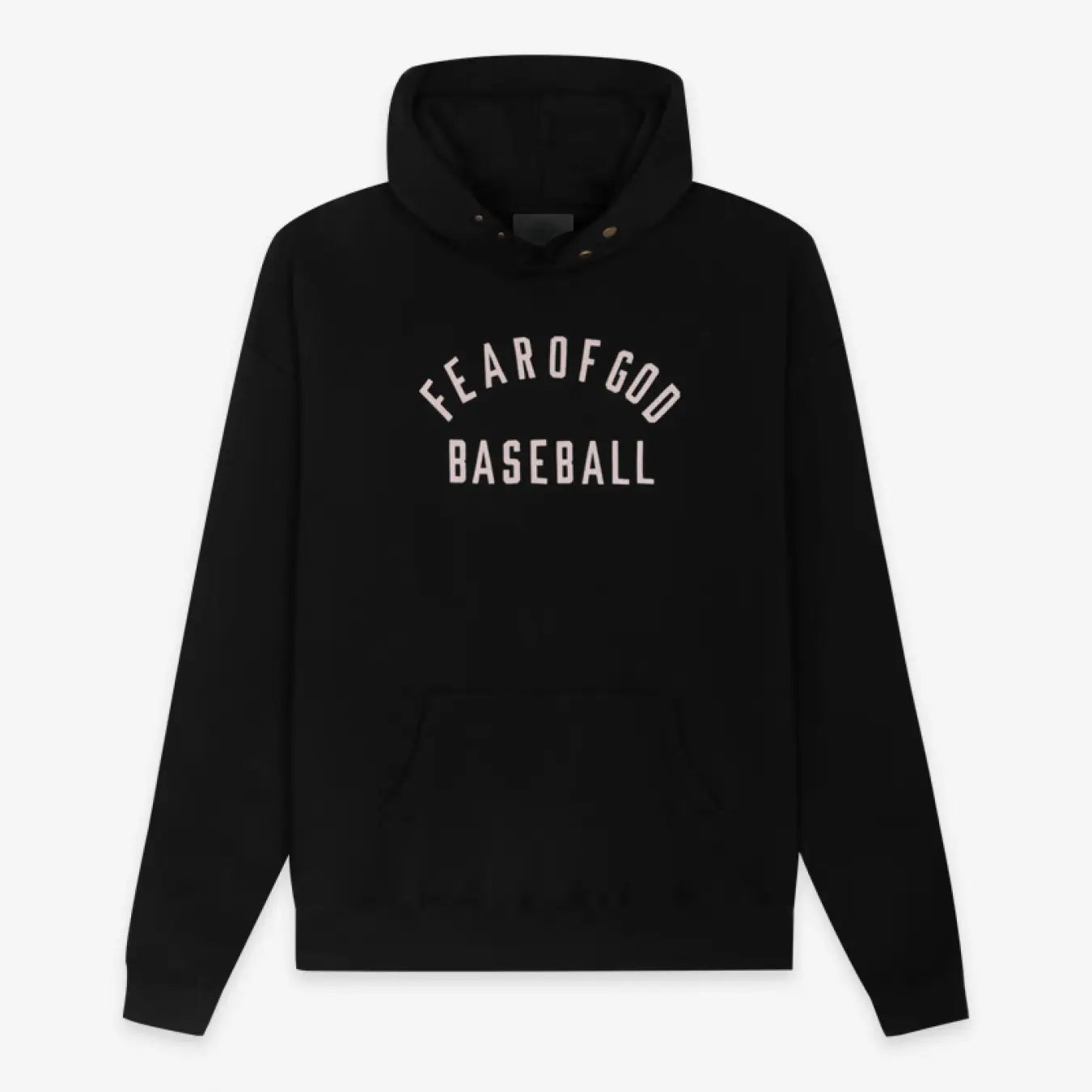 FOG FEAR OF GOD Season 7 Baseball Flocked Hoodie Casual Sweatshirt Black