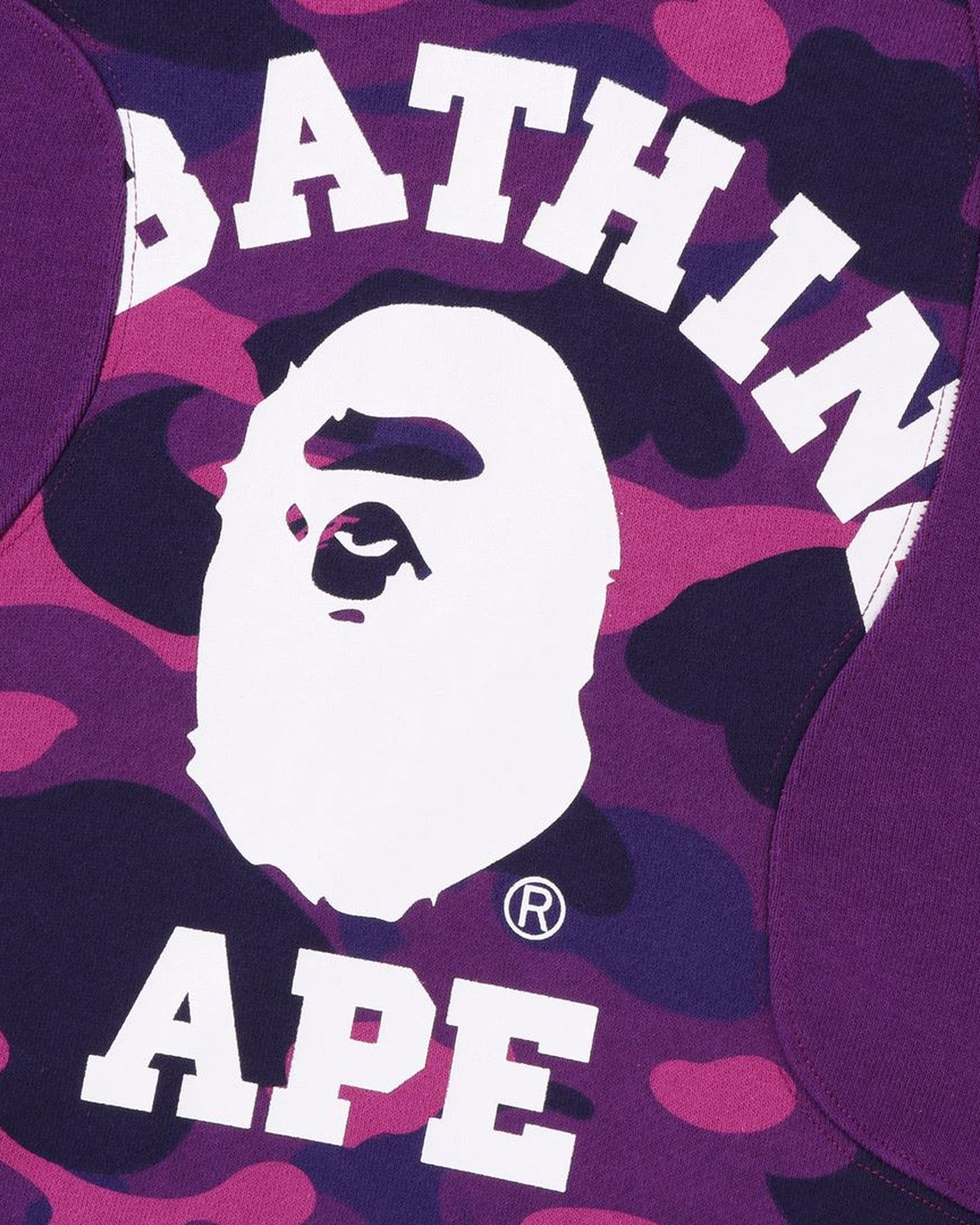 A Bathing Ape Color Camo College Cutting Relaxed Fit Hoodie In Purple