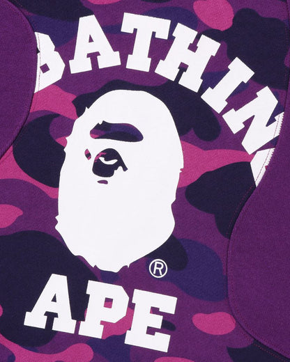 A Bathing Ape Color Camo College Cutting Relaxed Fit Hoodie In Purple