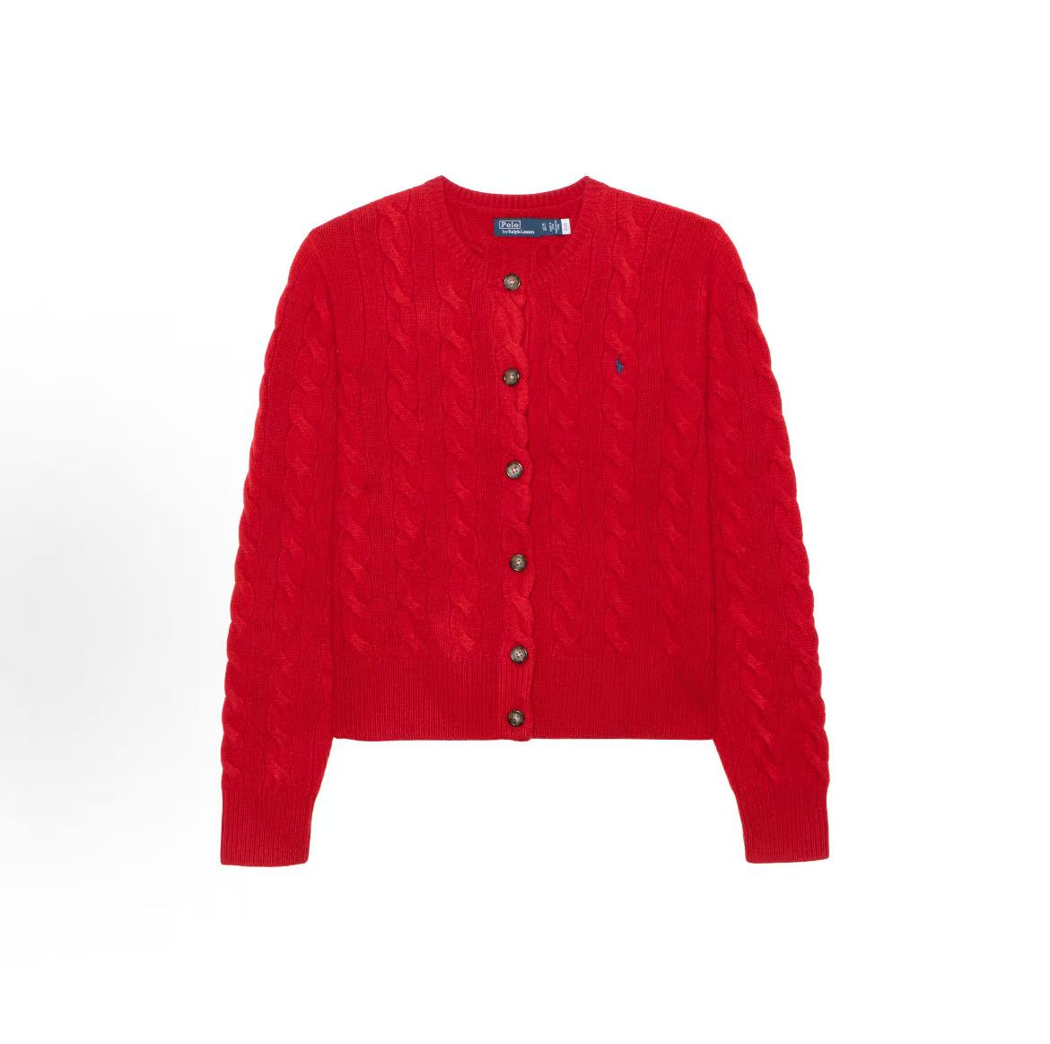 lph Lauren Cable-Knit Wool-Cashmere Cardigan - Solid Striped Single-Button Knit Dress