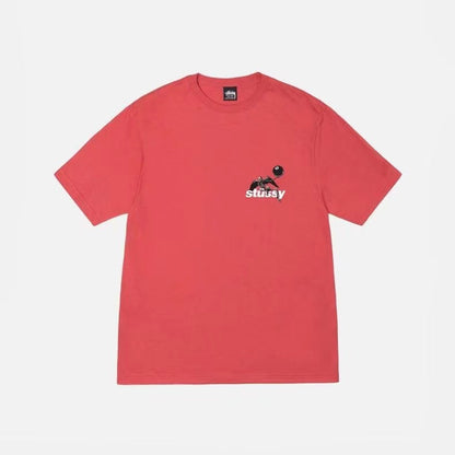 STUSSY SKELETON ANGEL TEE RED