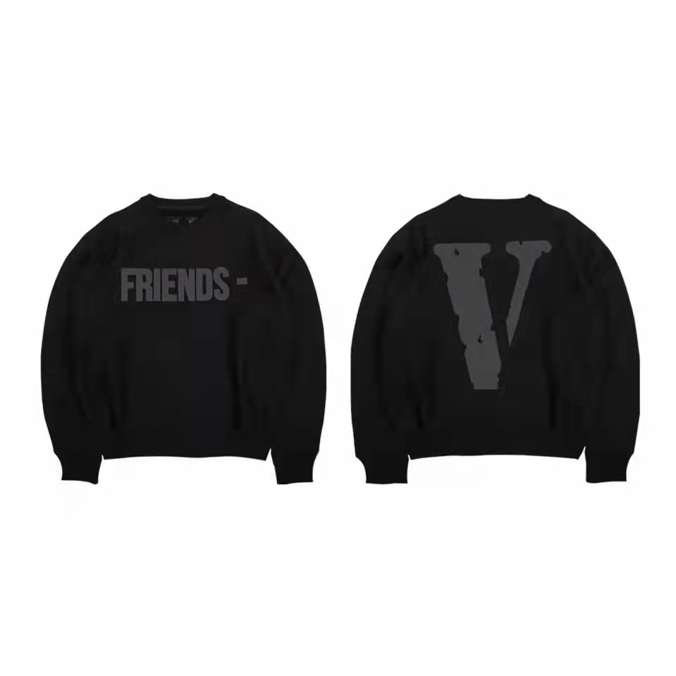 VLONE Letters Logo Print Hoodie Black/Gray