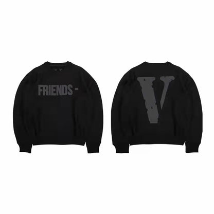 VLONE Letters Logo Print Hoodie Black/Gray