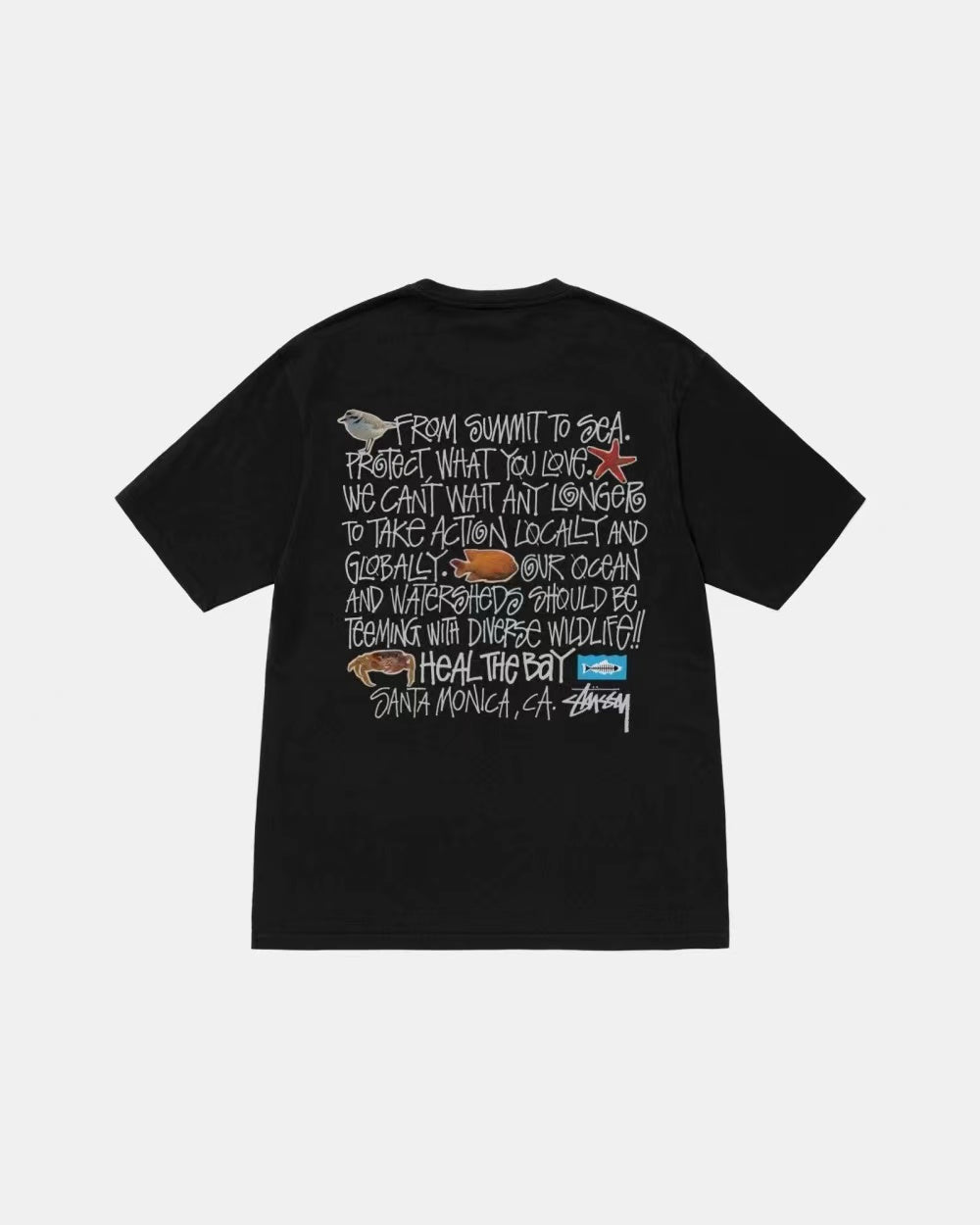 STUSSY SHORT ESSAY TEE BLACK