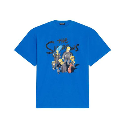 BALENCIAGA MEN’S THE SIMPSONS TM &  20TH TELEVISION T-SHIRT OVERSIZED IN INDIGO – BAS006