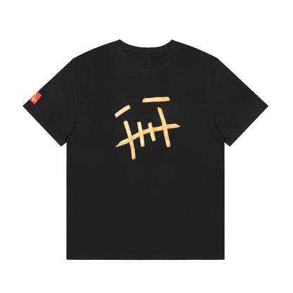 Travis Scott Fries Print T shirt Black