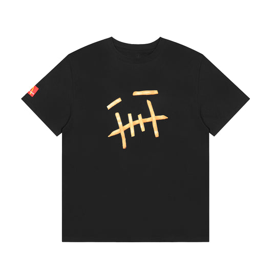 Travis Scott Fries Print T shirt Black