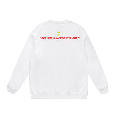 A Bathing Ape Back Camouflage Logo Print Hoodie White