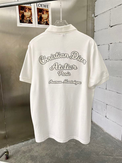 ‘CHRISTIAN DIOR ATELIER’ POLO SHIRT WHITE COTTON PIQUÉ – DOT019