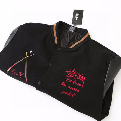 STUSSY BALL 8 PRINT JACKET BLACK