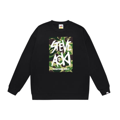 A Bathing Ape Steve Aoki Print Hoodie Black