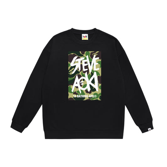 A Bathing Ape Steve Aoki Print Hoodie Black
