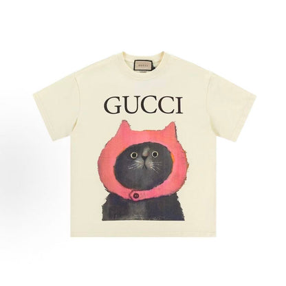 GUCCI 2025 Spring Collection Cute and Fun Short-Sleeved Round-Neck T-Shirt (For Both Men and Women)