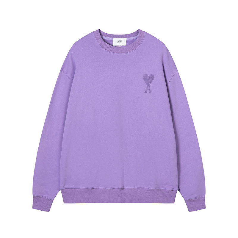 AMI Classic Logo Crewneck Hoodie Purple
